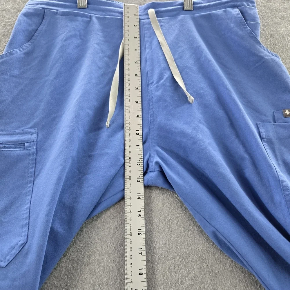 FIGS Women Scrub Pants L/T Blue Yola Skinny Cargo PO#1518 31